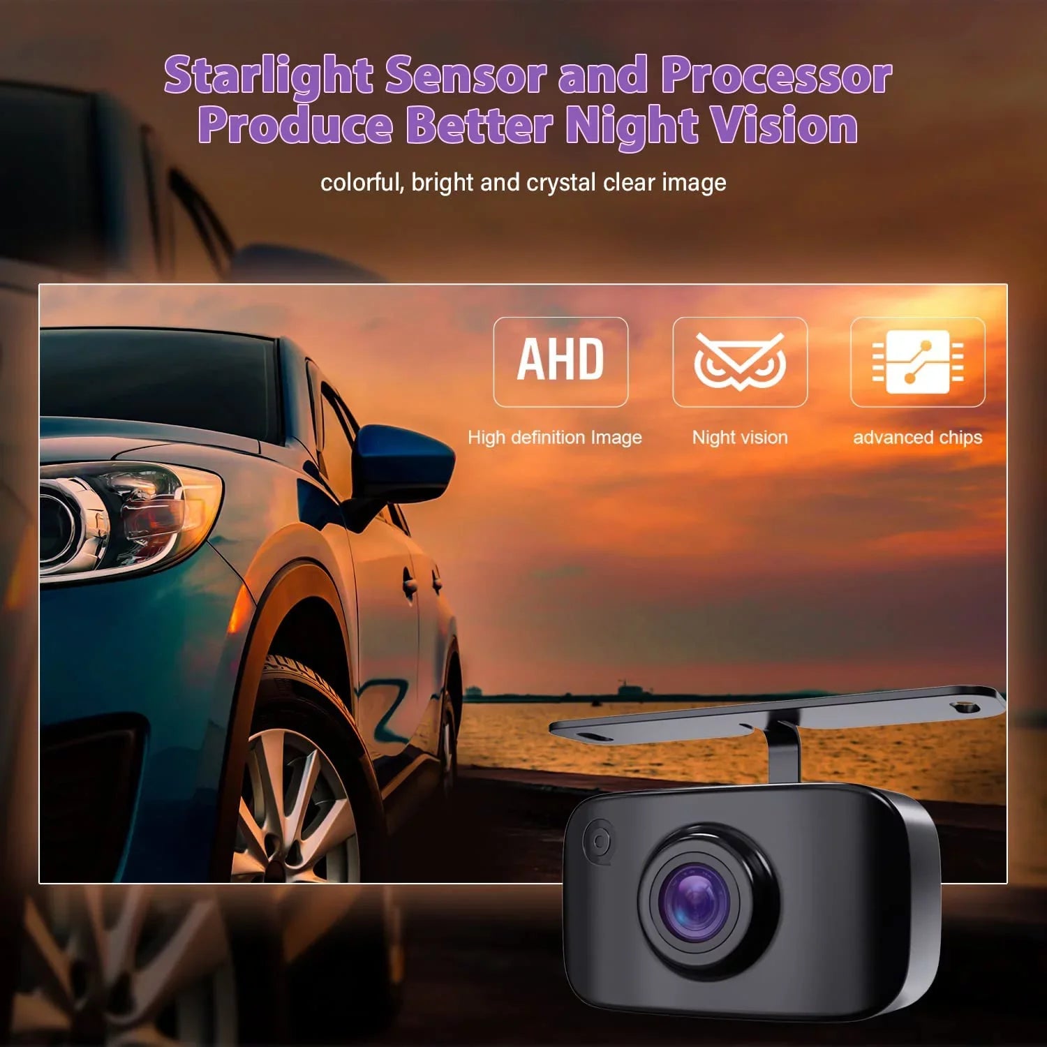 eRapta  Backup Camera, Rear View Reverse Camera for Car Truck Pickup   Van  License Plate Front Rear Camera