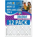 24x24x1 Air Filter  13 Rating, 12 Pack of Furnace Filters Comparable to  1500 - 2200 &  9 - Made in  by     .