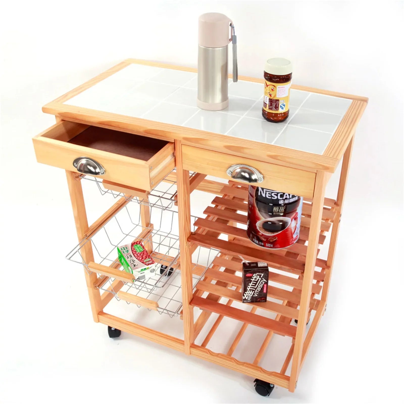 Seyurigaoka Storage Rack, Large Capacity Household Commodity Shelf Dining Cars
