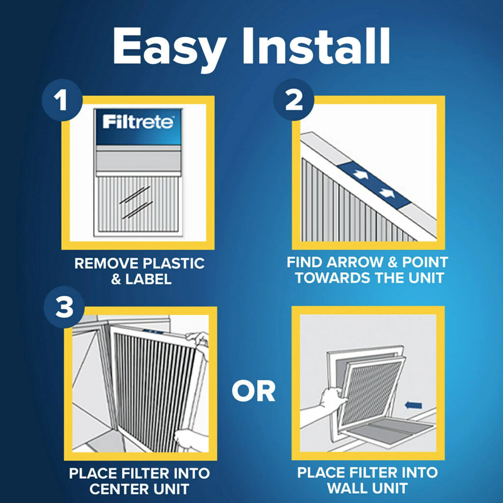 Filtrete 14x18x1 Air Filter,  1500  12, Advanced Allergen Reduction, 4 Filters