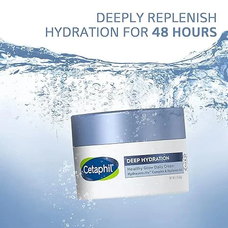 Cetaphil Deep Hydration Healthy Glow Daily Face Cream, 1.7 oz, 48 Hour Dry Skin Face Moisturizer for Sensitive Skin, With Hyaluronic Acid, Vitamin  & Vitamin