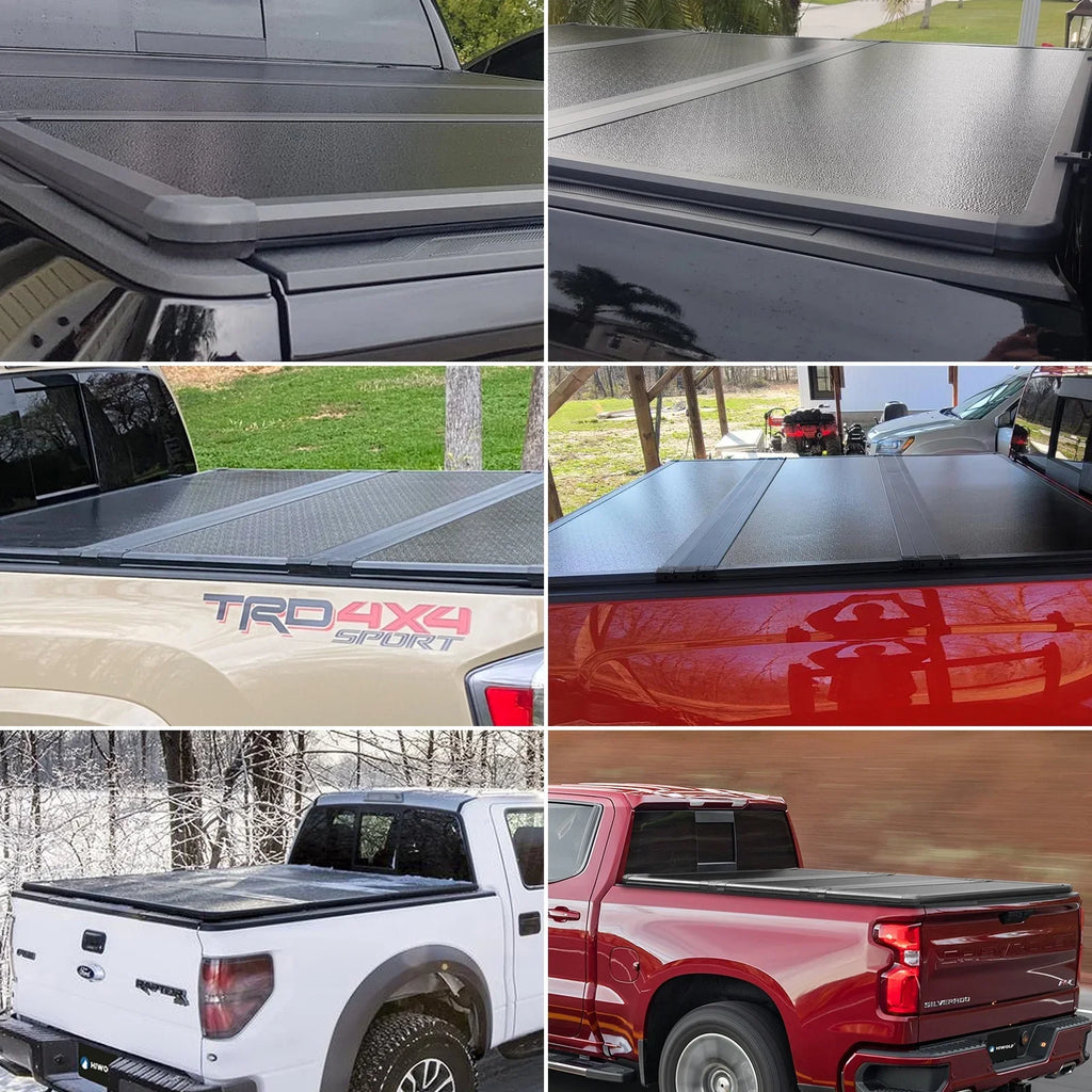 Kikito Professional  Hard Tri-Fold Truck Bed Tonneau Cover for 2003-2024 Ram 1500 2500 3500 6.4ft (74.6in) Bed Without | Rambox & Deckrail System |