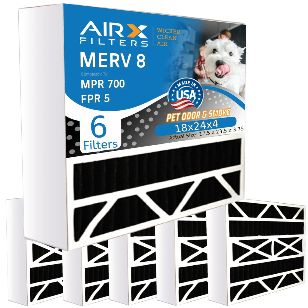 18x24x4 Air Filter Odor Eliminator Carbon Filter  8 Comparable to  700 &  5   Premium  Made 18x24x4 Furnace Filters by     . 6 Pack