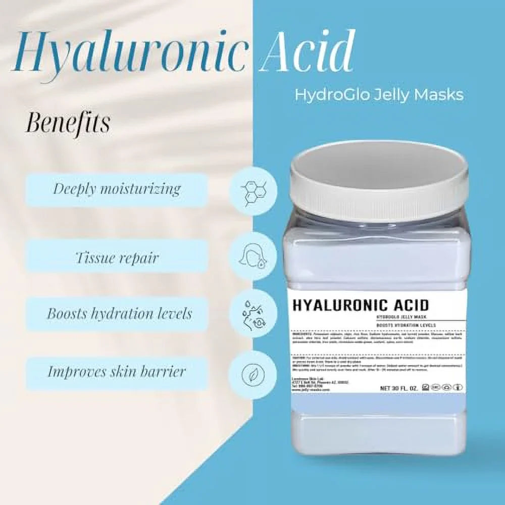 Luminous Skin Lab Hyaluronic Acid Jelly Mask,  Professional Pack Peel off Facial Mask - Anti-Aging, Reducing Dark Spot & Natural Skin Treatment - Suitable for All Skin Types | 30 fl oz