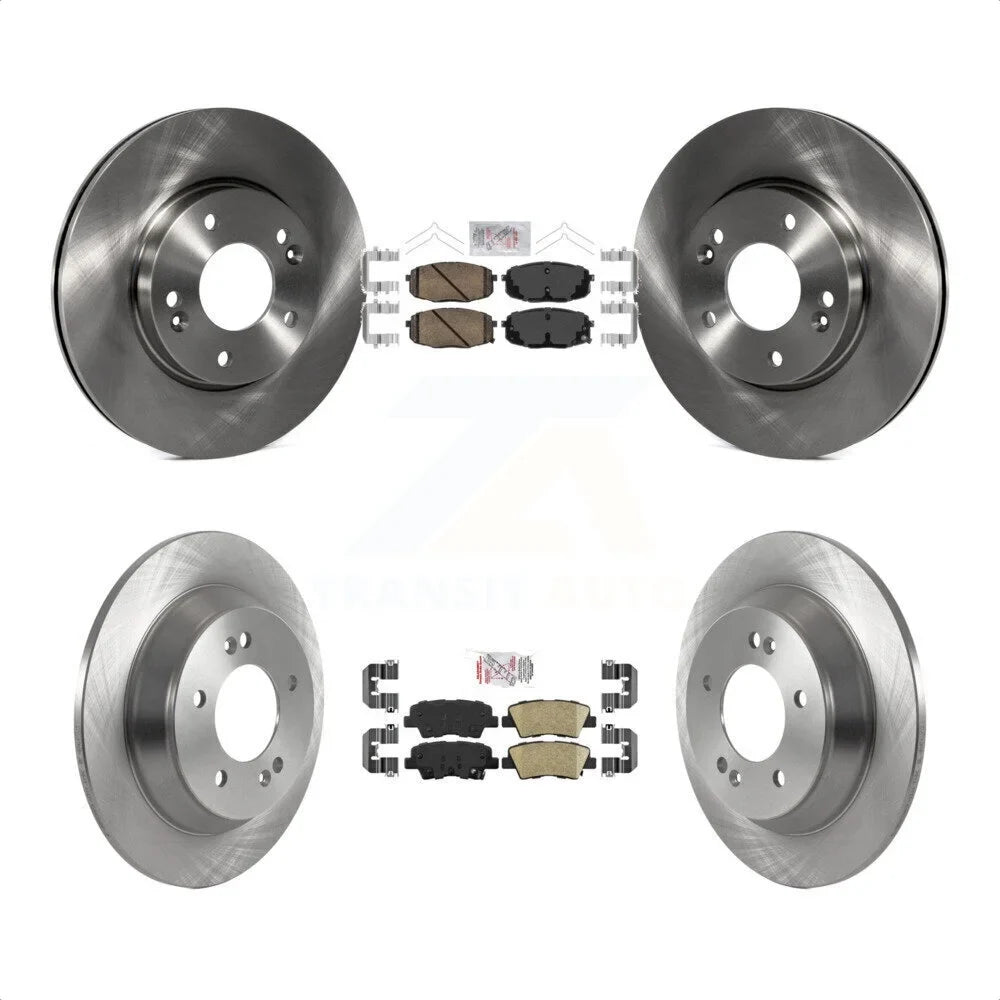 Transit Auto - Front Rear Ceramic Pads And Disc Brake Rotors Kit For 2022 Hyundai Kona  with 1.6L With Electric Parking -107202