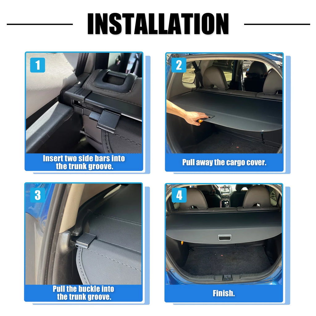 Unique Bargains Retractable Cargo Cover Rear Trunk enclosure Shield Shade Ajustable Fit for Nissan Rogue 2021-2024 Black