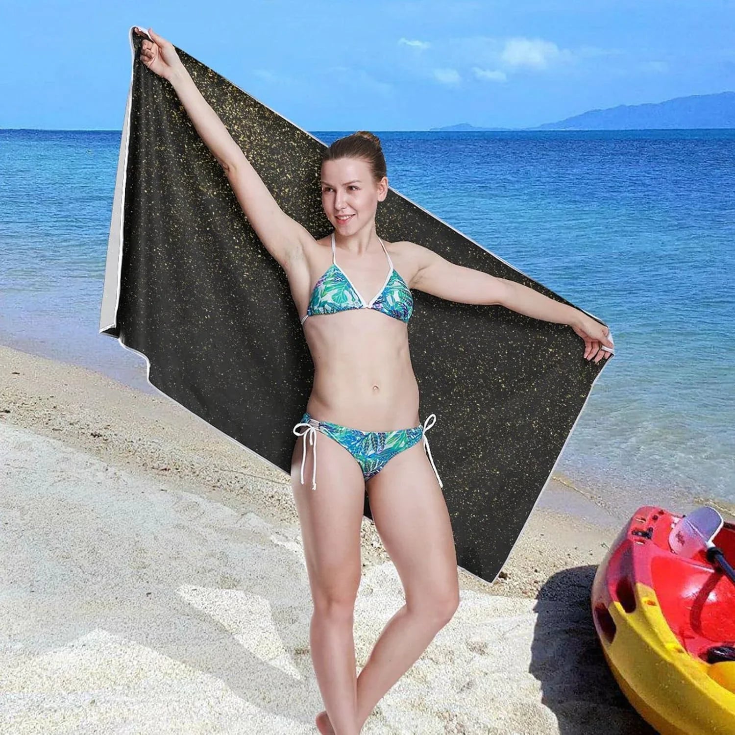 Bestwell Glitter Texture Beach Towel - Lightweight Compact Oversized Travel Towels - Super Absorbent Quick Dry Towel for Swimming Camping Holiday（72）