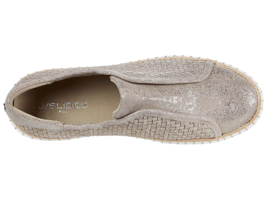 Womens Gold Padded Logo Hardware Woven Goring Kayla Round Toe Platform Slip On Leather Sneakers Shoes 10