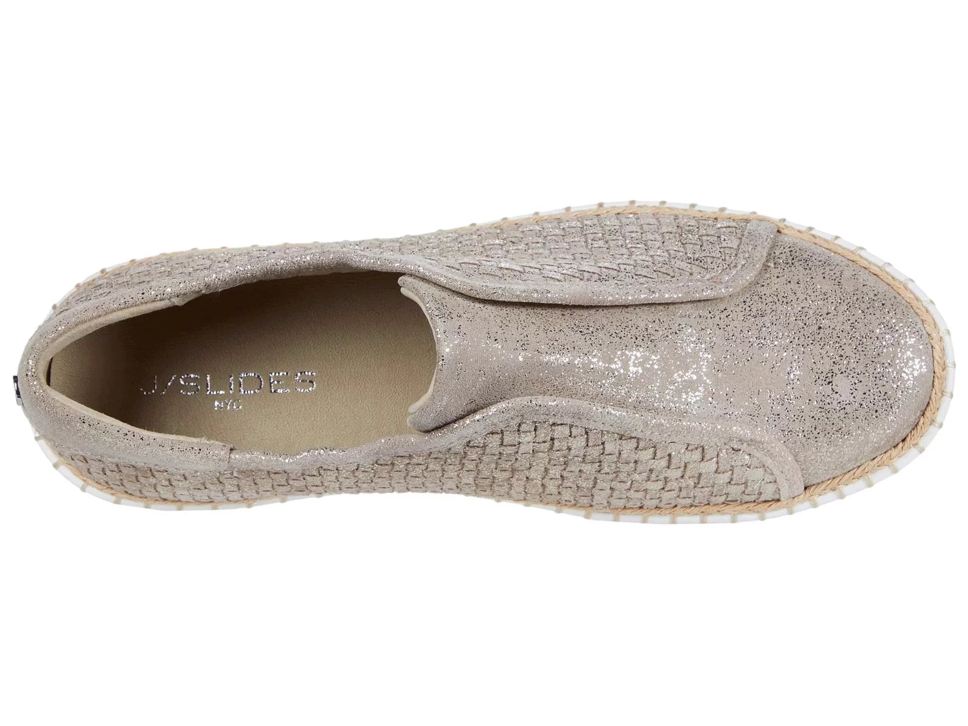 Womens Gold Padded Logo Hardware Woven Goring Kayla Round Toe Platform Slip On Leather Sneakers Shoes 10