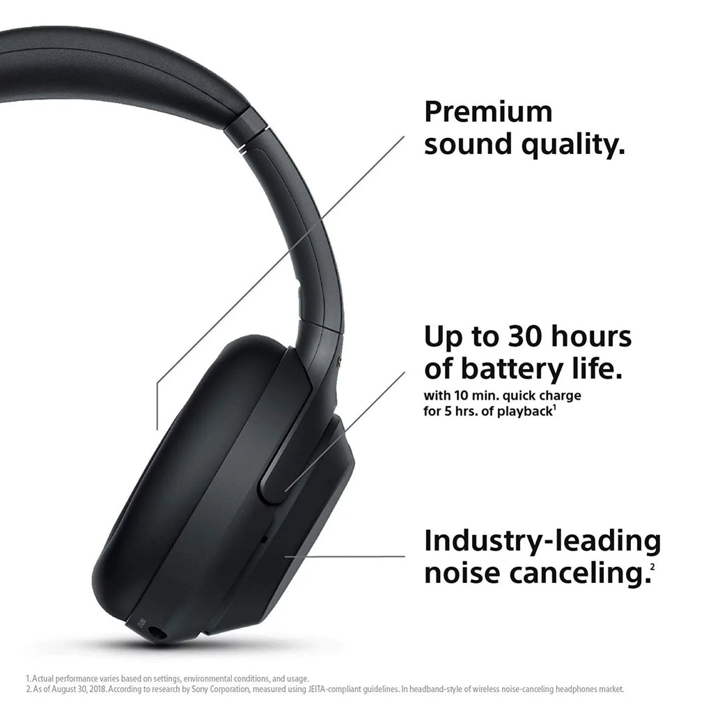 Restored Sony  Noise Cancelling Wireless Bluetooth Over the Ear Headphones, Black (Refurbished)