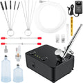 Airbrush Kit, Portable Airbrush Set with Compressor, Airbrushing System Kit w/ Multi-purpose Dual-action Gravity Feed Airbrushes, Art Nail Cookie Tattoo Makeup