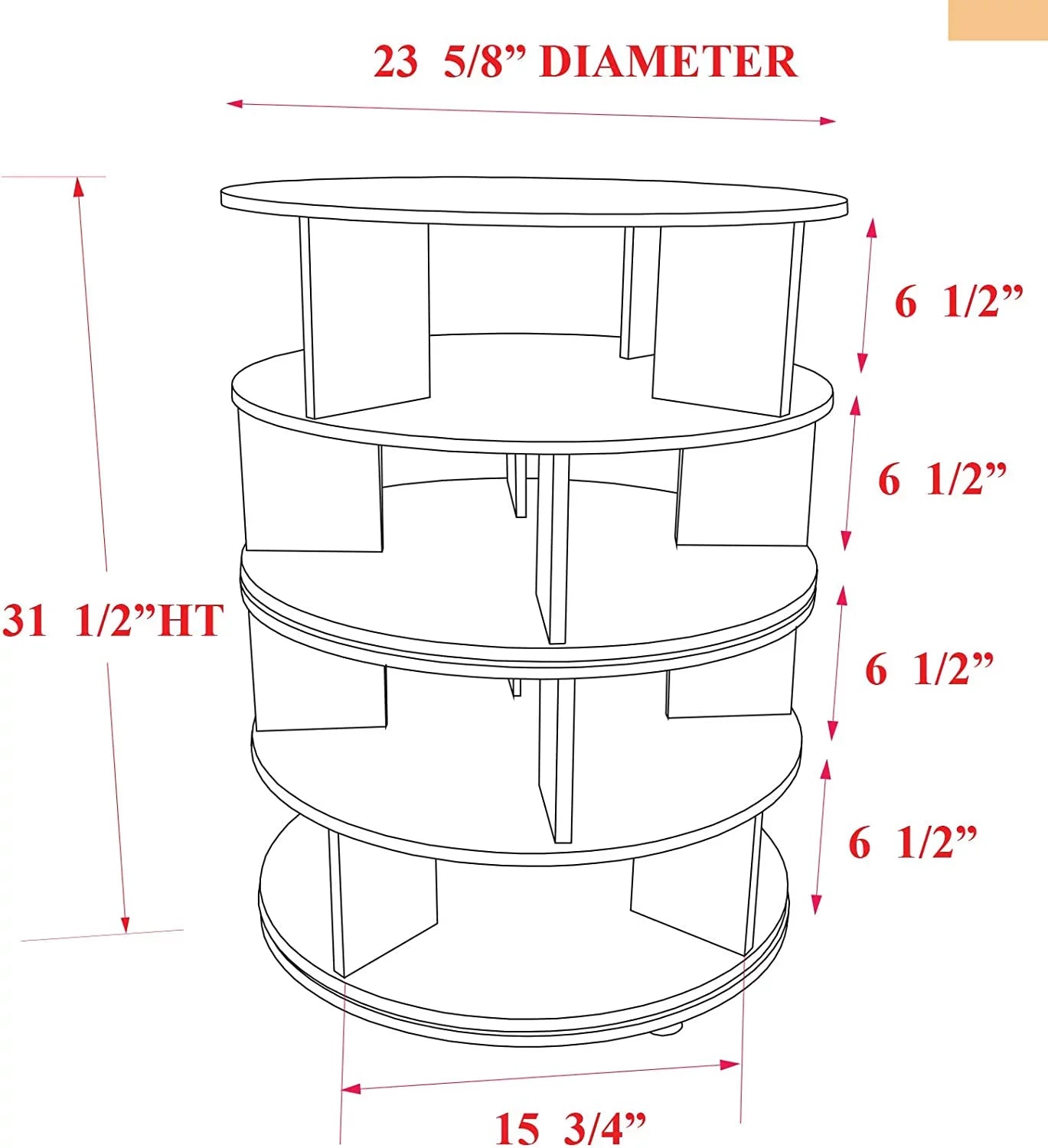 4-Tier Revolving Lazy Susan Shoe Rack Storage Organizer (Chocolate)