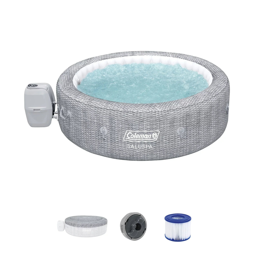 Coleman SaluSpa Sicily AirJet Hot Tub w/Set of 4 Bestway Pool & Spa Seat