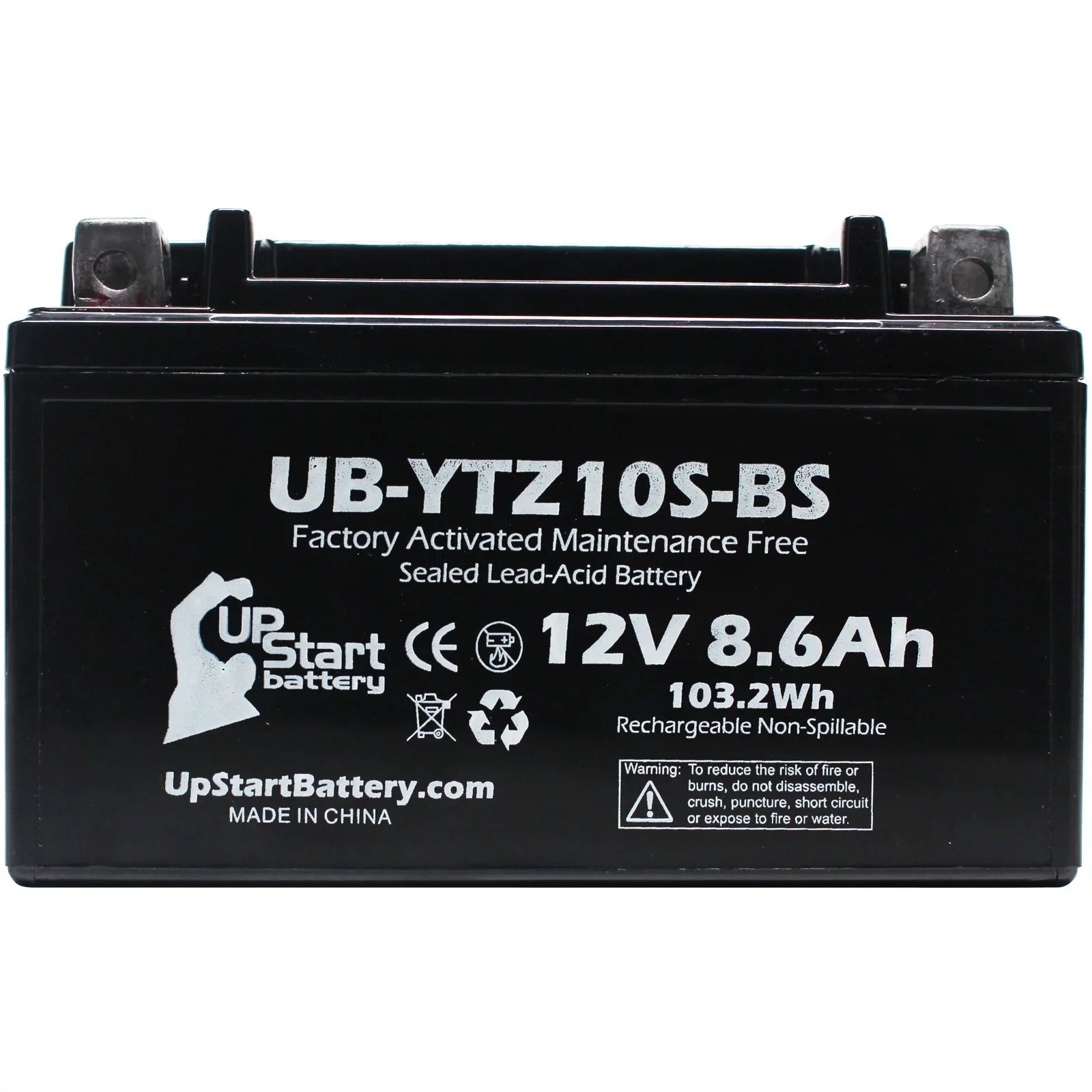 4-Pack UpStart Battery Replacement for 2010 Yamaha  Raptor 350CC Factory Activated, Maintenance Free,  Battery - 12V, 8.6Ah, --