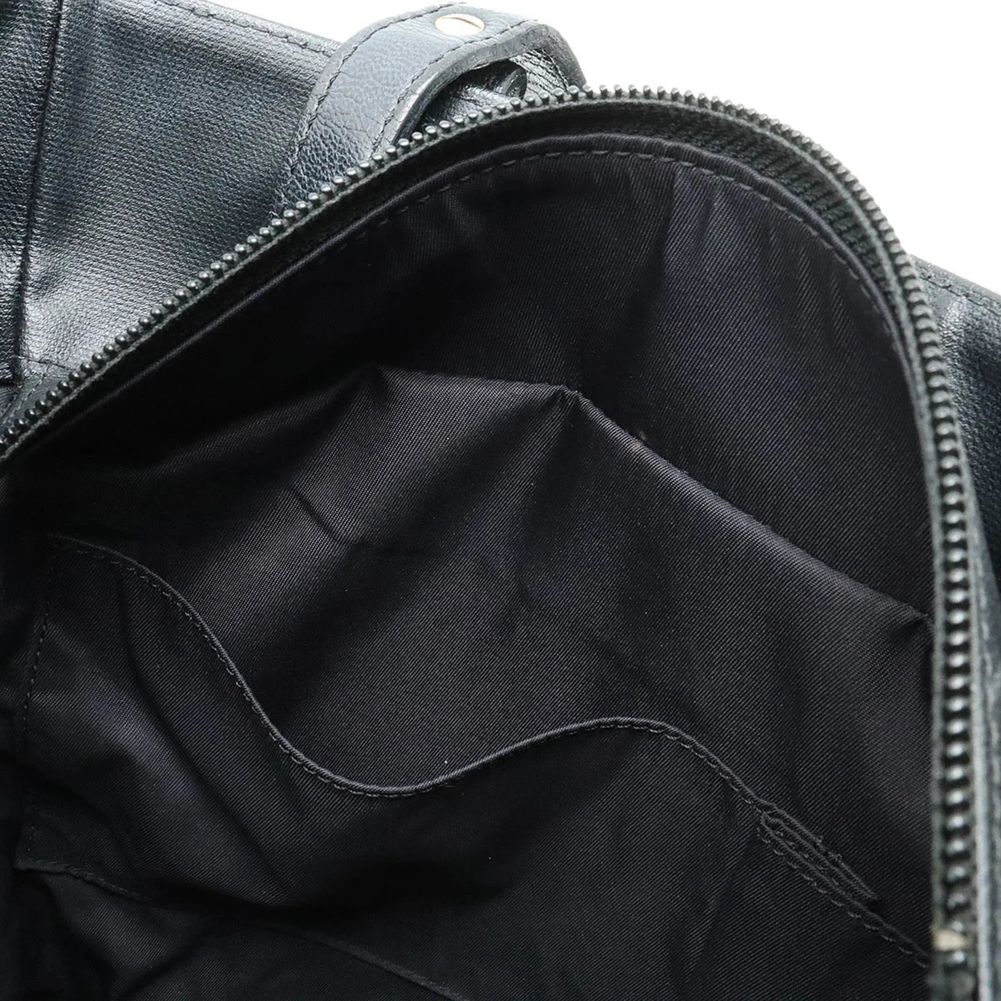 Pre-Owned  Paris Biarritz Tote  Bag Shoulder Coated Canvas Leather Black  (Good)