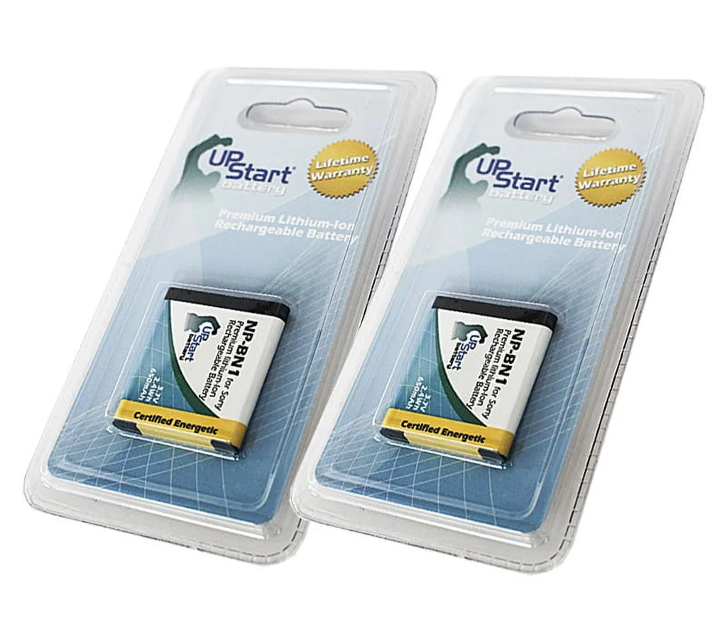 2x Pack - UpStart Battery Sony - Battery - Replacement for Sony - Digital Camera Battery (650mAh, 3.7V, Lithium-Ion)