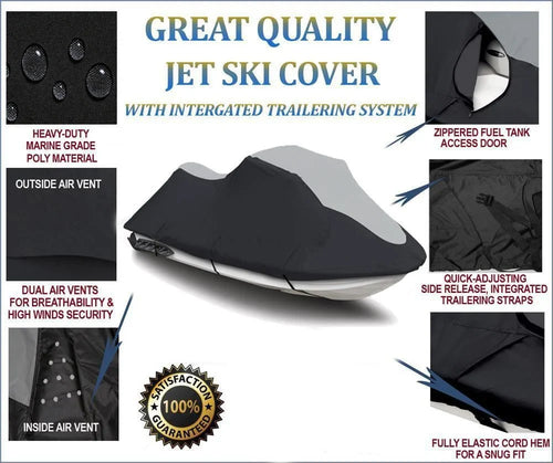 '-      Cover Compatible for Yamaha 760 1996-1997 Wave Blaster Jet Ski  Cover 1-2 Seater