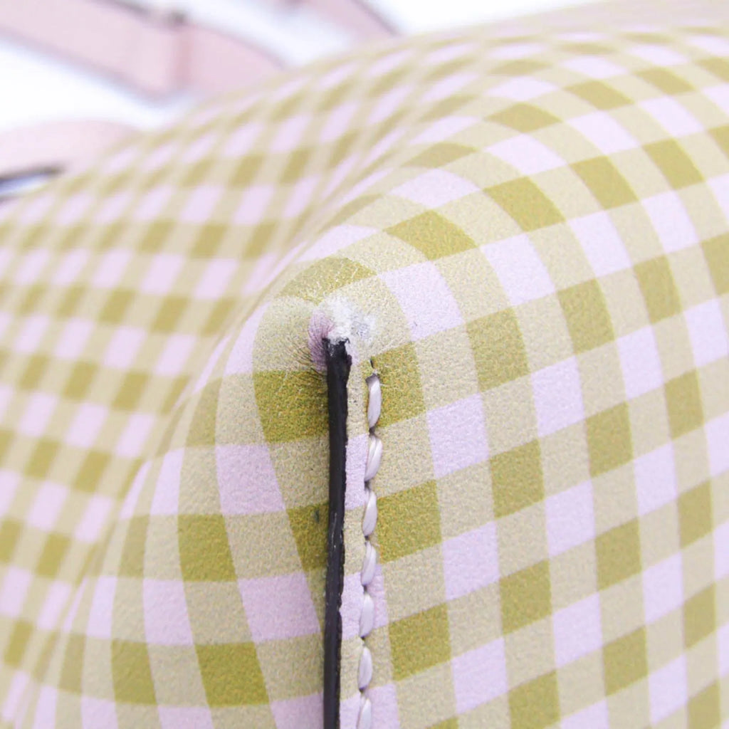 Pre-Owned Fendi By The Way Gingham Plaid 8BL146 Women's Leather Handbag,Shoulder Bag Beige,Light Pink,Yellow (Good)