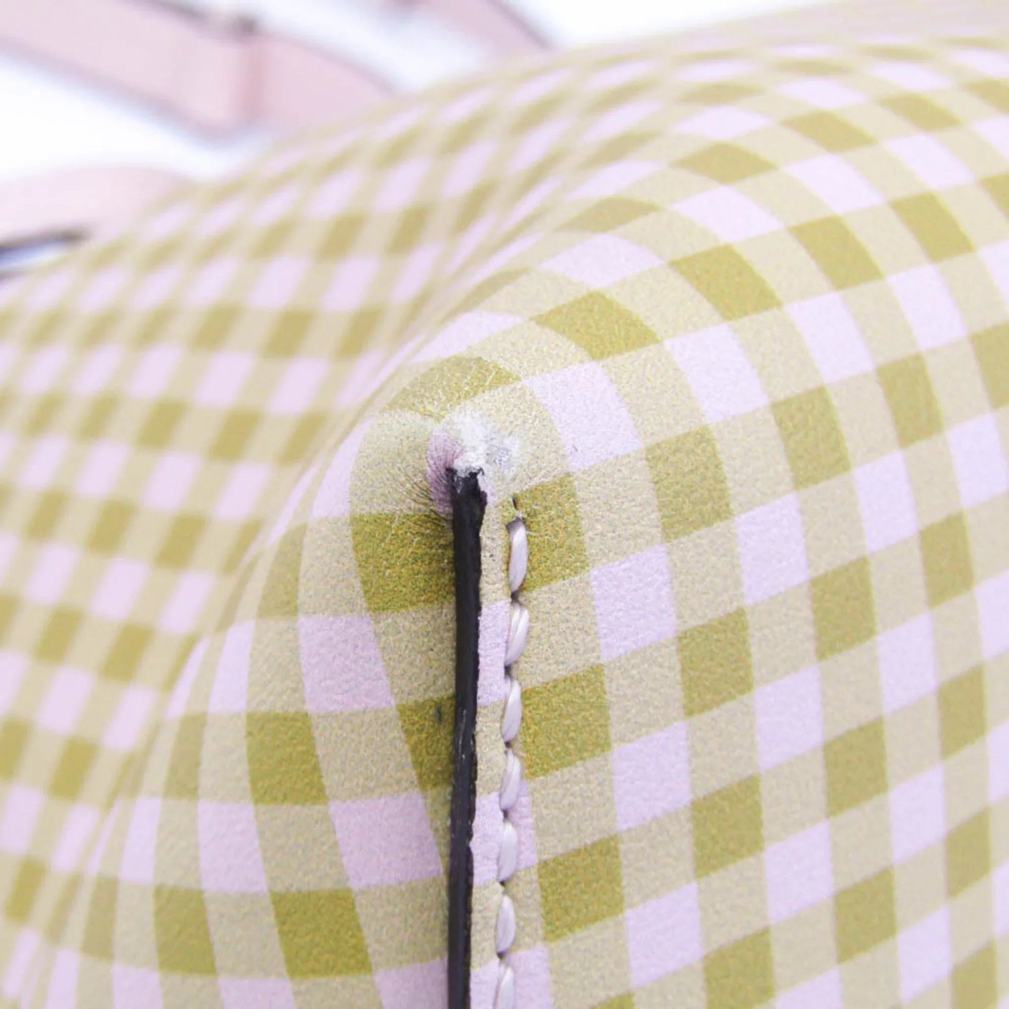 Pre-Owned Fendi By The Way Gingham Plaid 8BL146 Women's Leather Handbag,Shoulder Bag Beige,Light Pink,Yellow (Good)