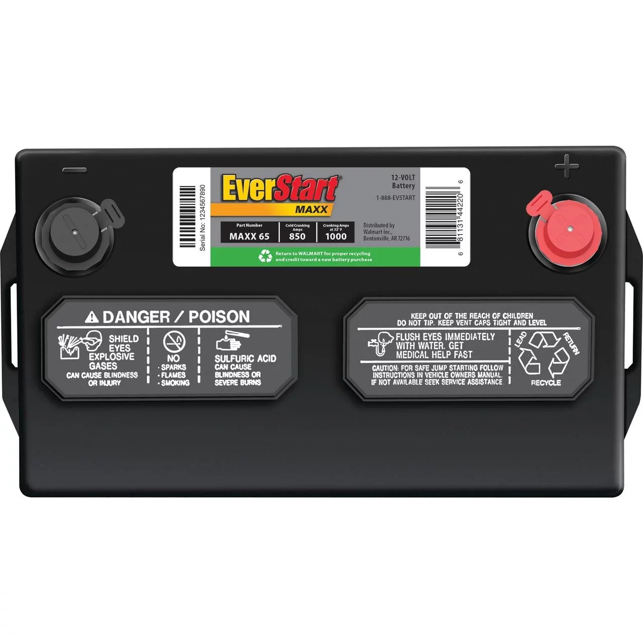EverStart Maxx Lead Acid Automotive Battery, Group Size 65 12 Volt 850