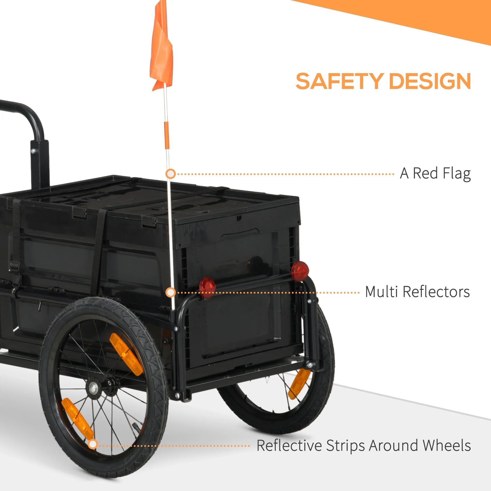 Aosom Bike Trailer Wagon with Removable Storage Box, Galvanized Bottom