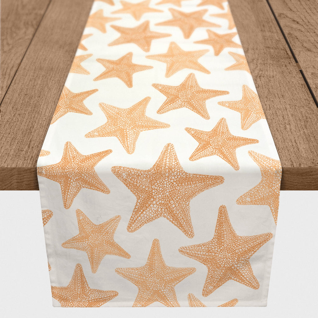 Creative Products Orange Sketched Starfish 16x90 Poly Twill Table Runner