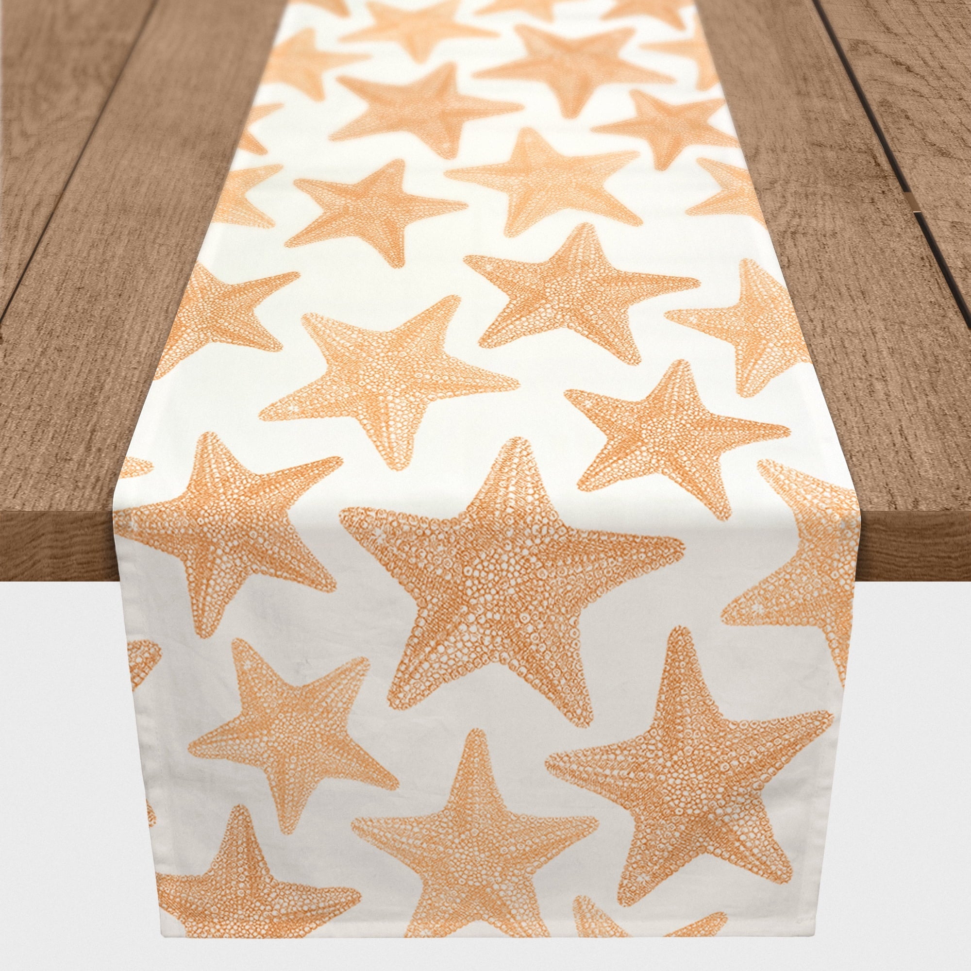 Creative Products Orange Sketched Starfish 16x90 Poly Twill Table Runner