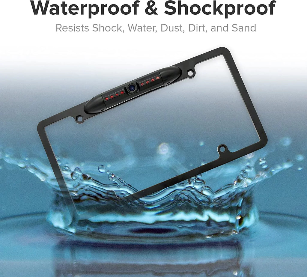 Backup Camera Rearview License Plate Frame for   Black