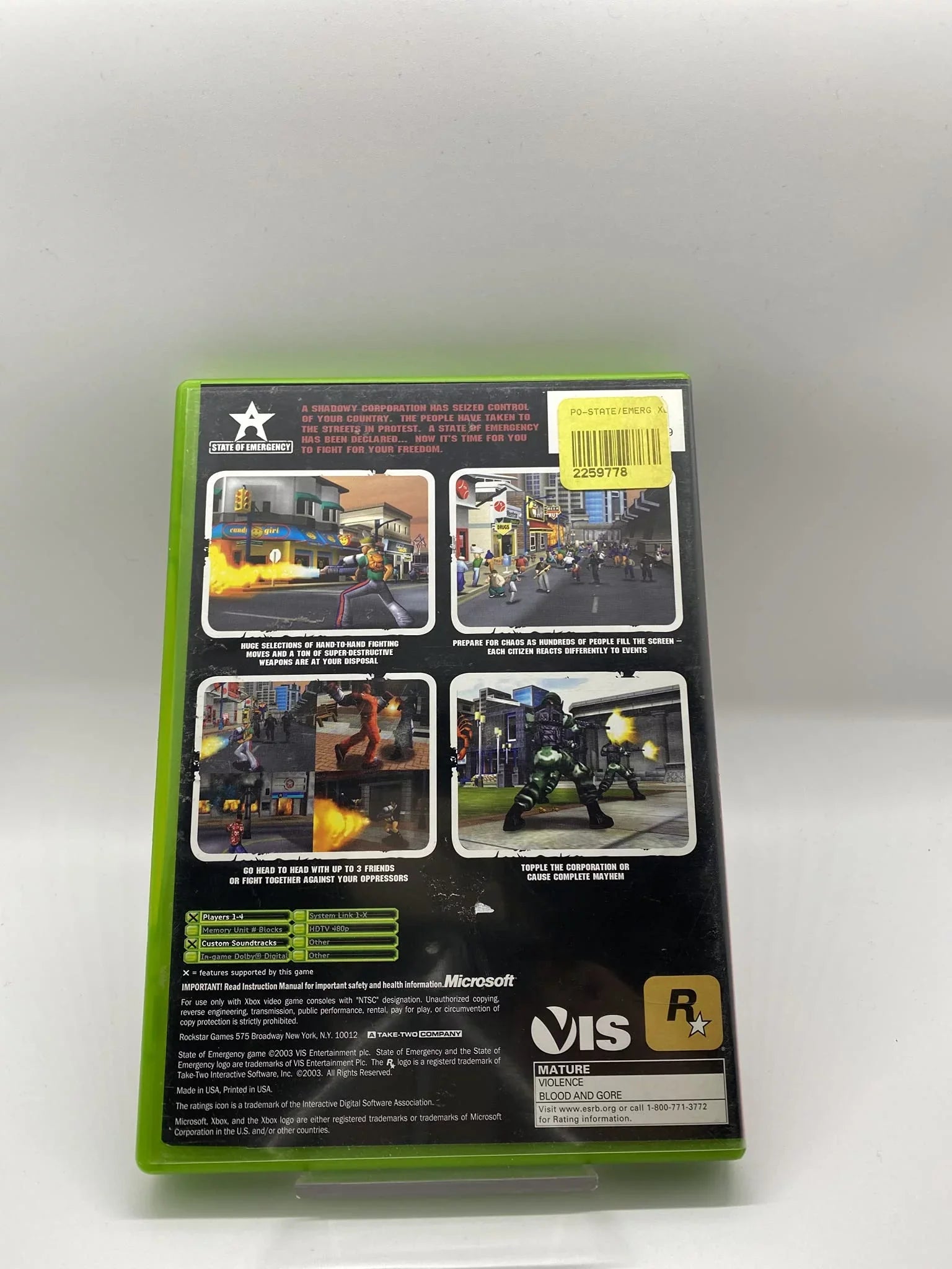 State Of Emergency - Xbox: Experience the Thrill of a Virtual Crisis with this Intense Action Game