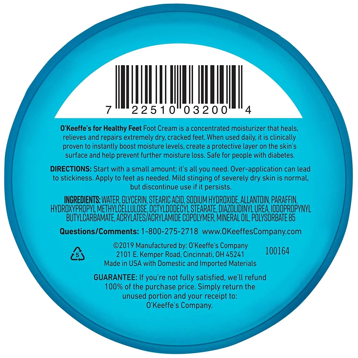 'Keeffe's Healthy Feet Foot Cream, 3.2 ounce Jar