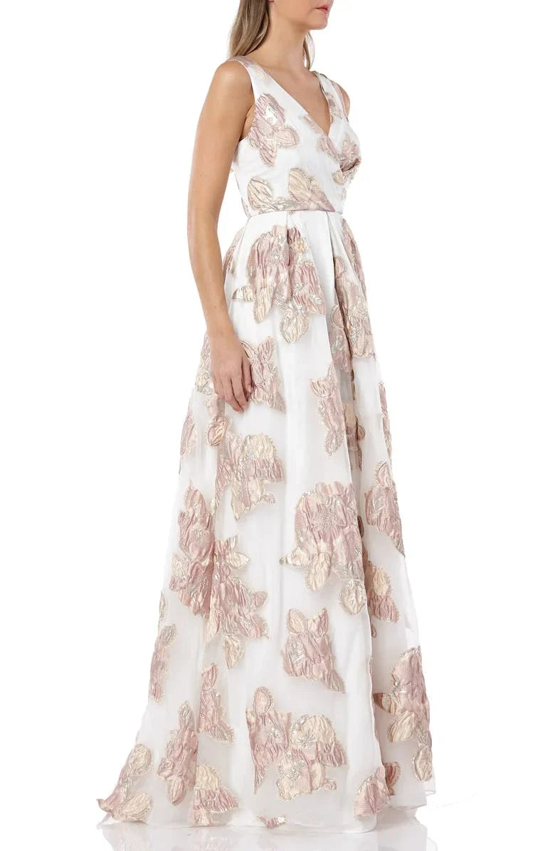 Carmen Marc Valvo Infusion / Women's Organza Pleated Gown,  8