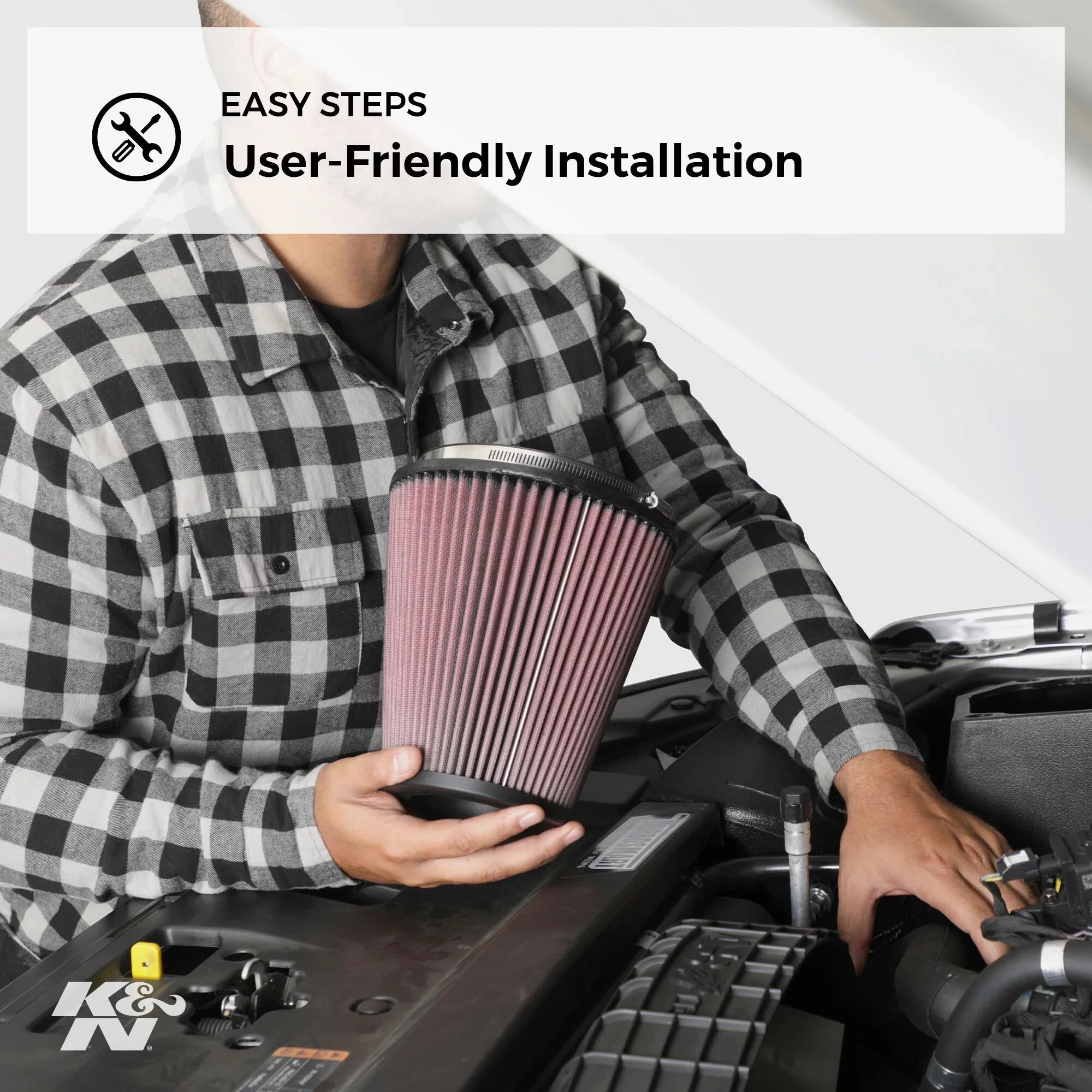 & Universal Clamp-On Air Filter: High Performance, Premium, Washable, Replacement Filter: Flange Diameter: 3.5 In, Filter Height: 8 In, Flange Length: 1.25 In, Shape: Round Tapered, -1045