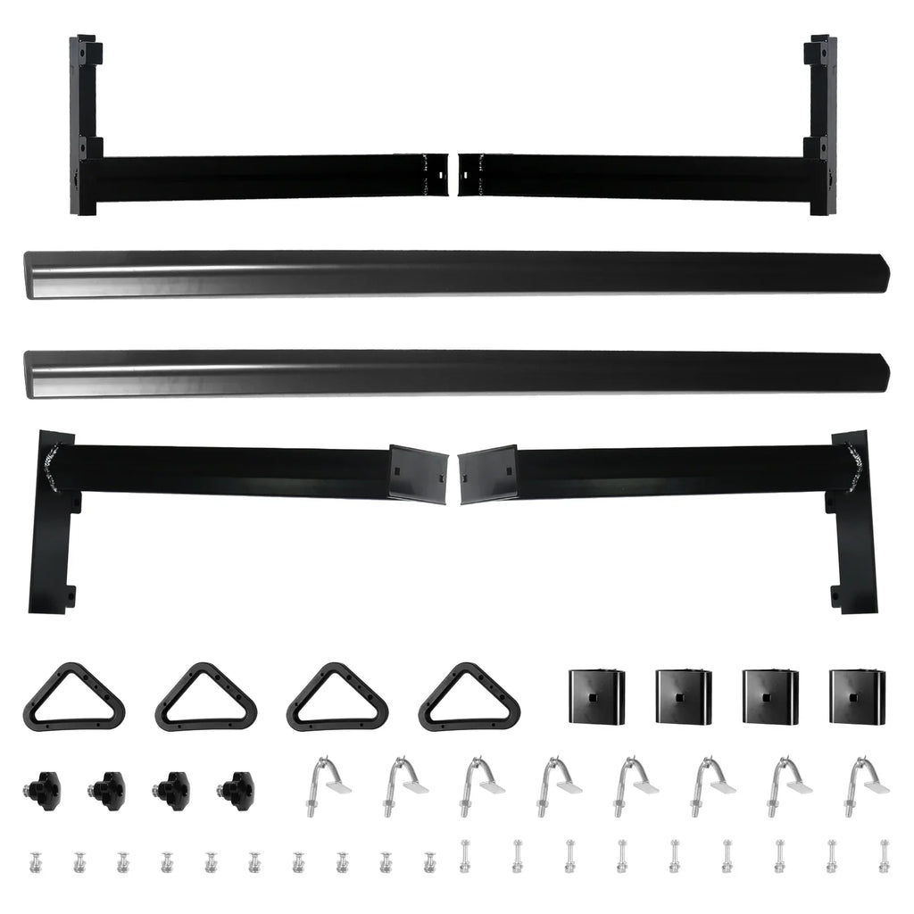 BoardRoad Pickup Truck Ladder Racks, Black Universal Truck Bed Cargo Racks (No-Drilling Required) 1,000lbs Capacity for Kayak Surfboard Lumber Ladder Aluminum