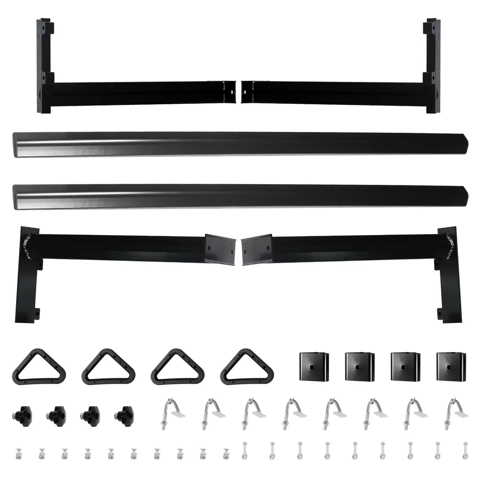 BoardRoad Pickup Truck Ladder Racks, Black Universal Truck Bed Cargo Racks (No-Drilling Required) 1,000lbs Capacity for Kayak Surfboard Lumber Ladder Aluminum