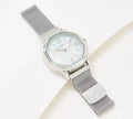Isaac Mizrahi Live! Octagon Magnetic Mesh Silver Stainless Steel  Strap Watch
