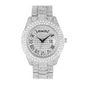 Charles Raymond Big Rocks Fully Iced Out Diamond Mens Watch w/Easy Read Date &Day and Colorful Dials- Designer Hip Hop Blinged Out Timepiece -  (- Silver)