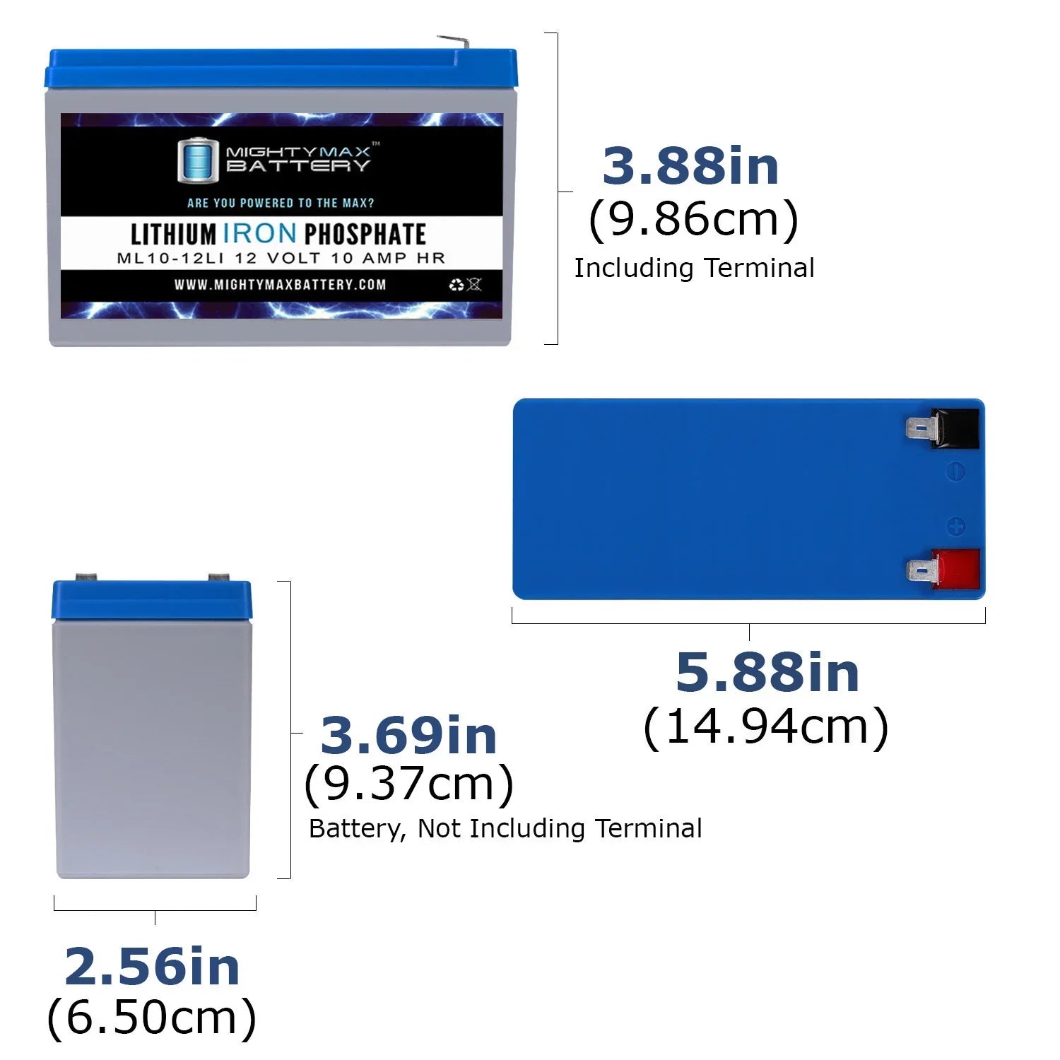 12V 10AH Lithium Replacement Battery Compatible with Fits Aqua Vu Marcum Vexilar - 3 Pack