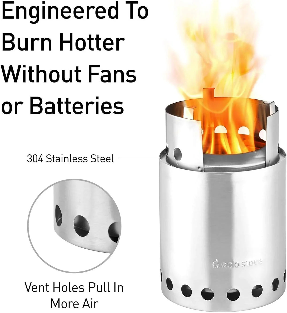 Titan Camping Stove Portable Stove for Backpacking and Outdoor Cooking Great Stainless Steel Camping Backpacking Stove Compact Wood Stove Design-No Batteries or Liquid Fuel Canisters Needed
