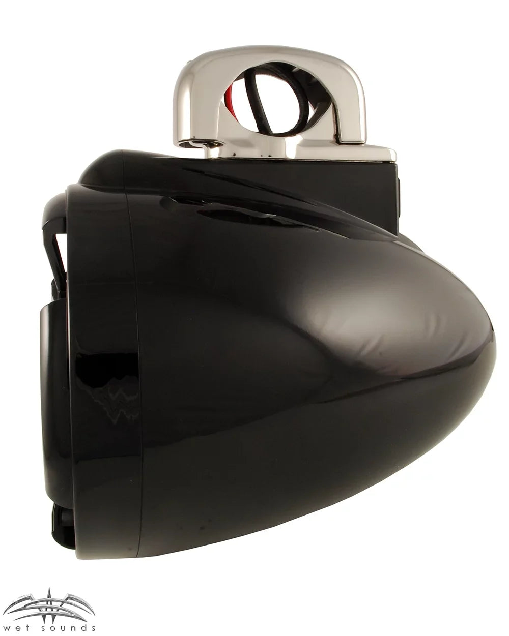Wet Sounds - 8" Black Tower Speakers with Stainless Steel Fixed Mini Clamps & -.3 1200 Watt Amplifier
