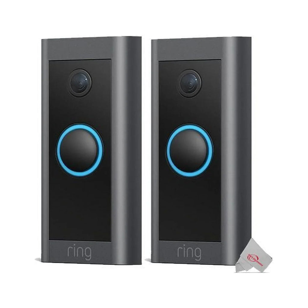2x 1080p Wired  Video Doorbell Black