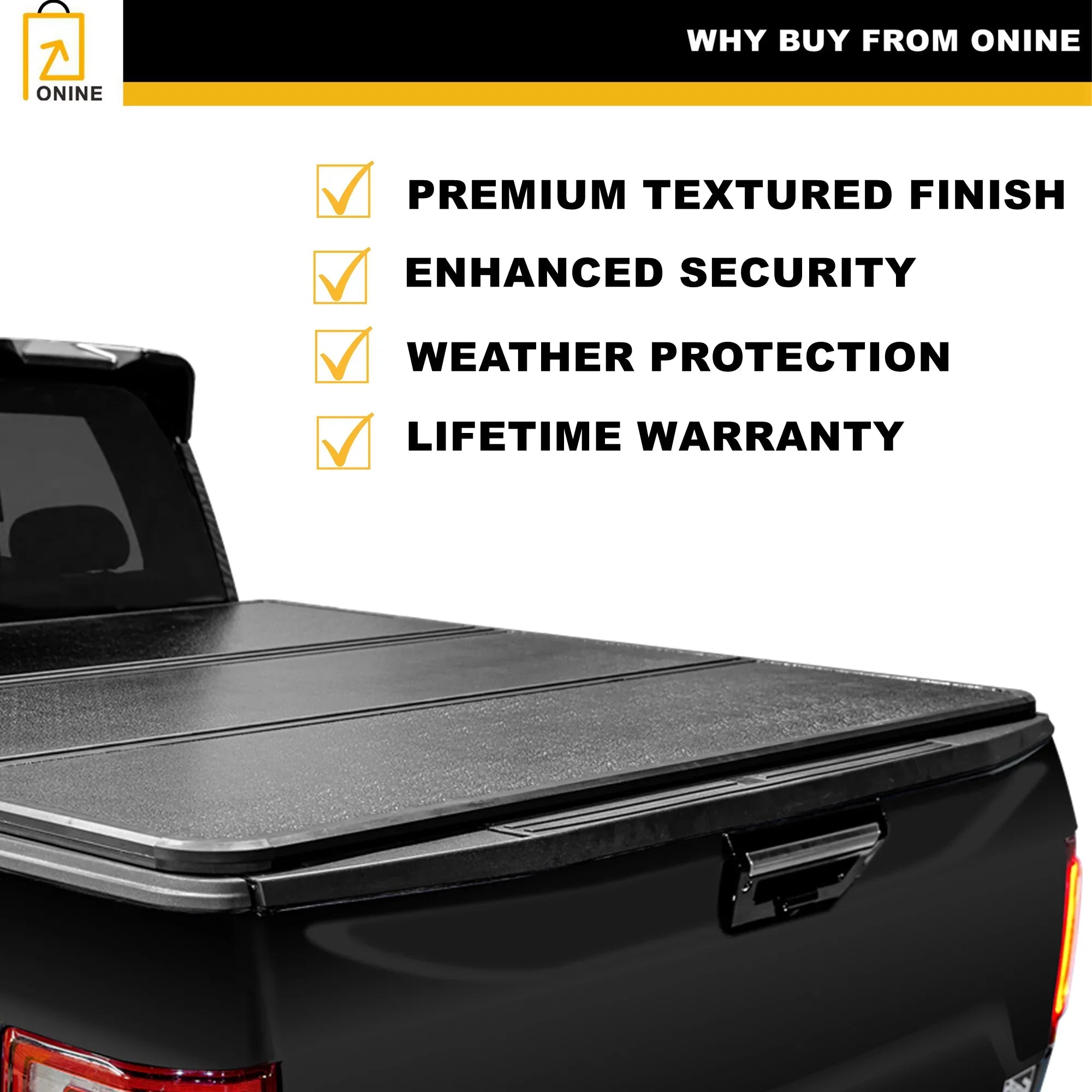 Hard Tri-Fold Truck Bed Tonneau Cover Custom Fit 2019-2024 Dodge Ram 1500 New Body 5.7ft Bed(67"), Does not fit Classic, Does Not Fit with Multi-Function (Split) Tailgate or RamBox