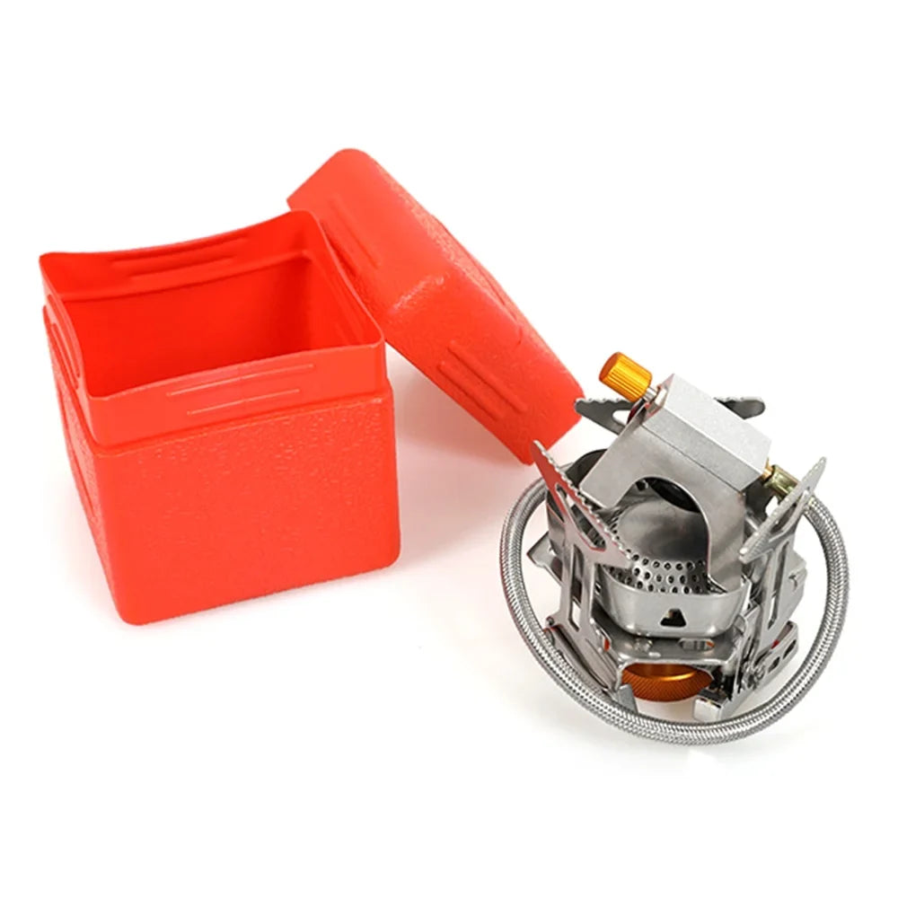Aluminum Alloy Backpacking Stove 3500W Portable Camping Stove with Windshield, Adjustable Heat Control
