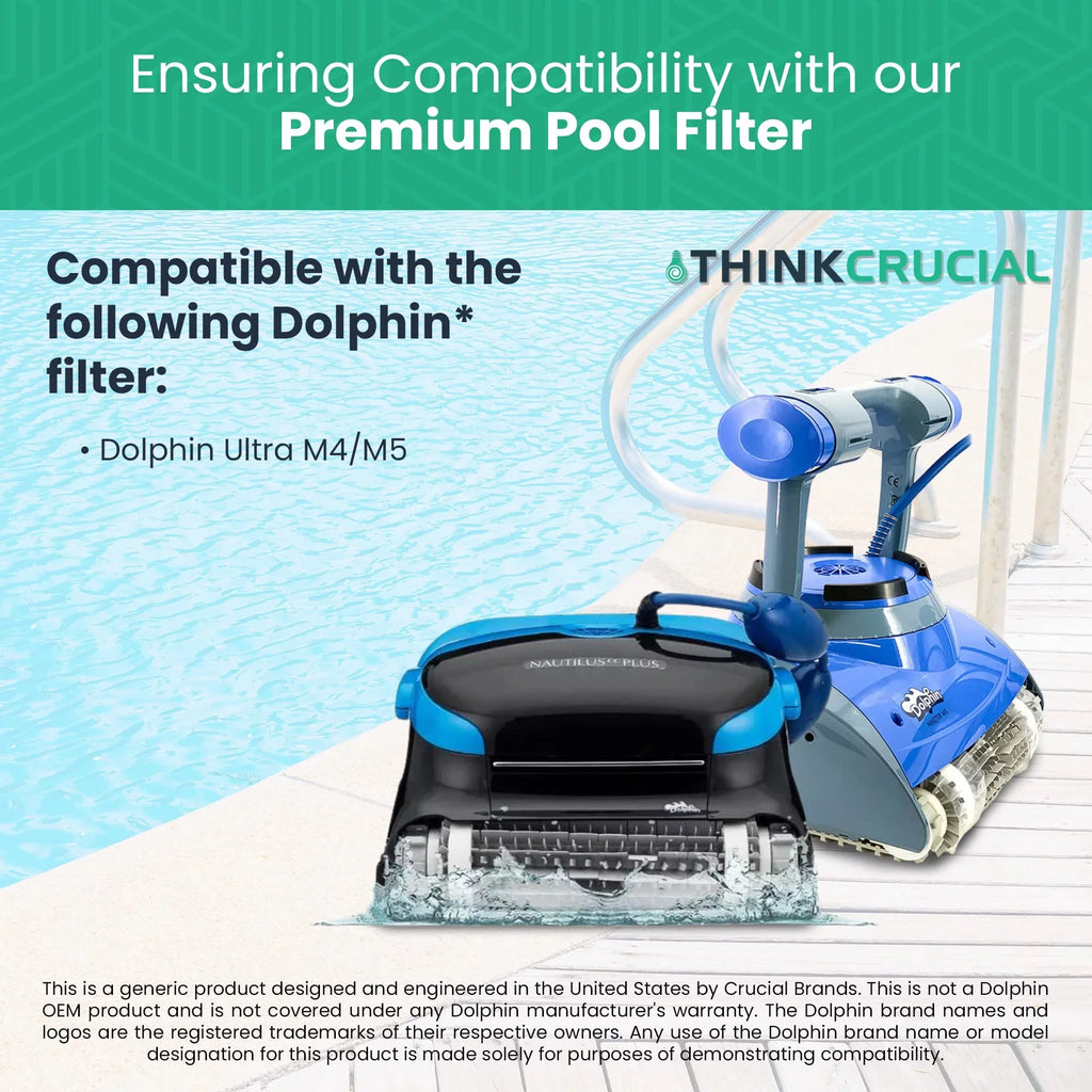 Think Crucial Replacement Ultra Fine Filters Compatible with Maytronics Dolphin, Nautilus  Plus, , , , , , Wave 65, Wave 90, Oasis  Models, Part# 9991432- - Large Filter Panels