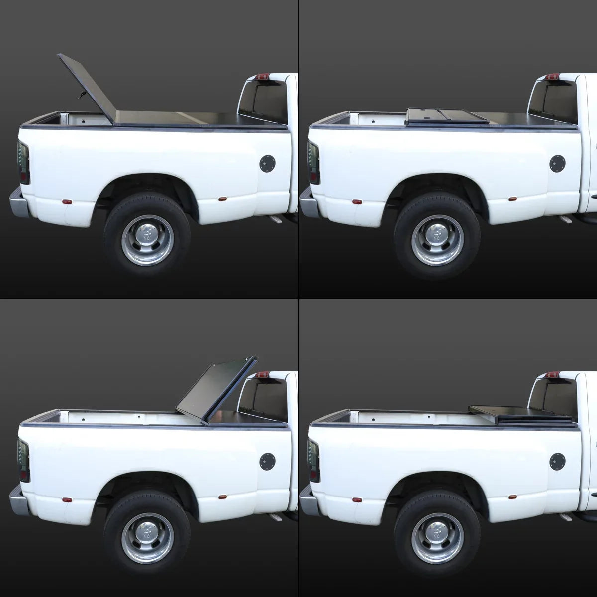 Motoring --028 For 2009 to 2022 Ram Truck 1500 / 3500 Fleetside 6.5Ft Short Bed Hard Solid Tri -Fold Tonneau Cover