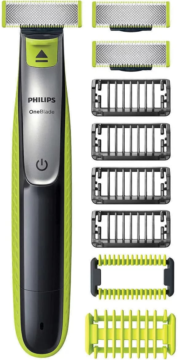 Philips Norelco OneBlade Face Body Hybrid Electric Trimmer & Shaver + Blades, Skin Guard, /60