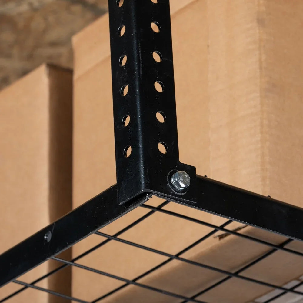 Titan Attachments 3' x 6' Overhead Garage Storage Rack, 20" to 41" Adjustable Height, Ceiling Mount Organization System, Metal Wire Grid with 500  Loading Capacity, Storage for Bikes Equipment Bins