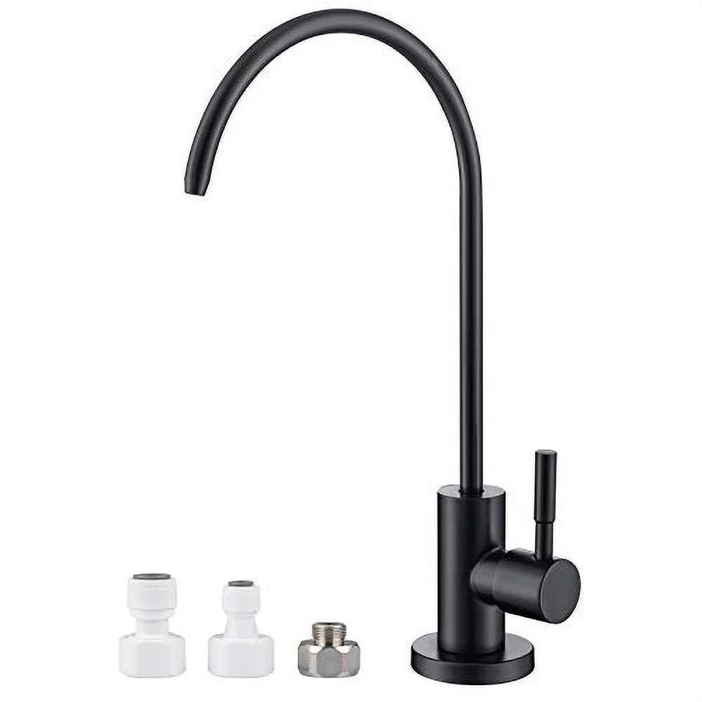 Reverse Osmosis Faucet, Drinking Water Faucet Fits Most Water Filtration Systems, Modern  Faucet Kitchen Filtered Water Faucet, Non-Air Gap, Lead-Free, Stainless Steel (Black)