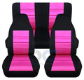'-Designenclosures Compatible with 2003-2006 Jeep Wrangler  Two-Tone Seat Covers:Black and Hot Pink - Full Set Front&Rear