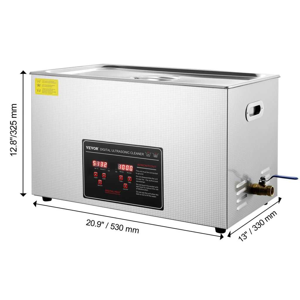 30L Ultrasonic Cleaner 304 Professional Industrial Grade Jewelry Cleaner with 752W Timer Heating Digital Sonic Large Cleaner for Watch Ring Coin Glass Instruments   RoHS Certified