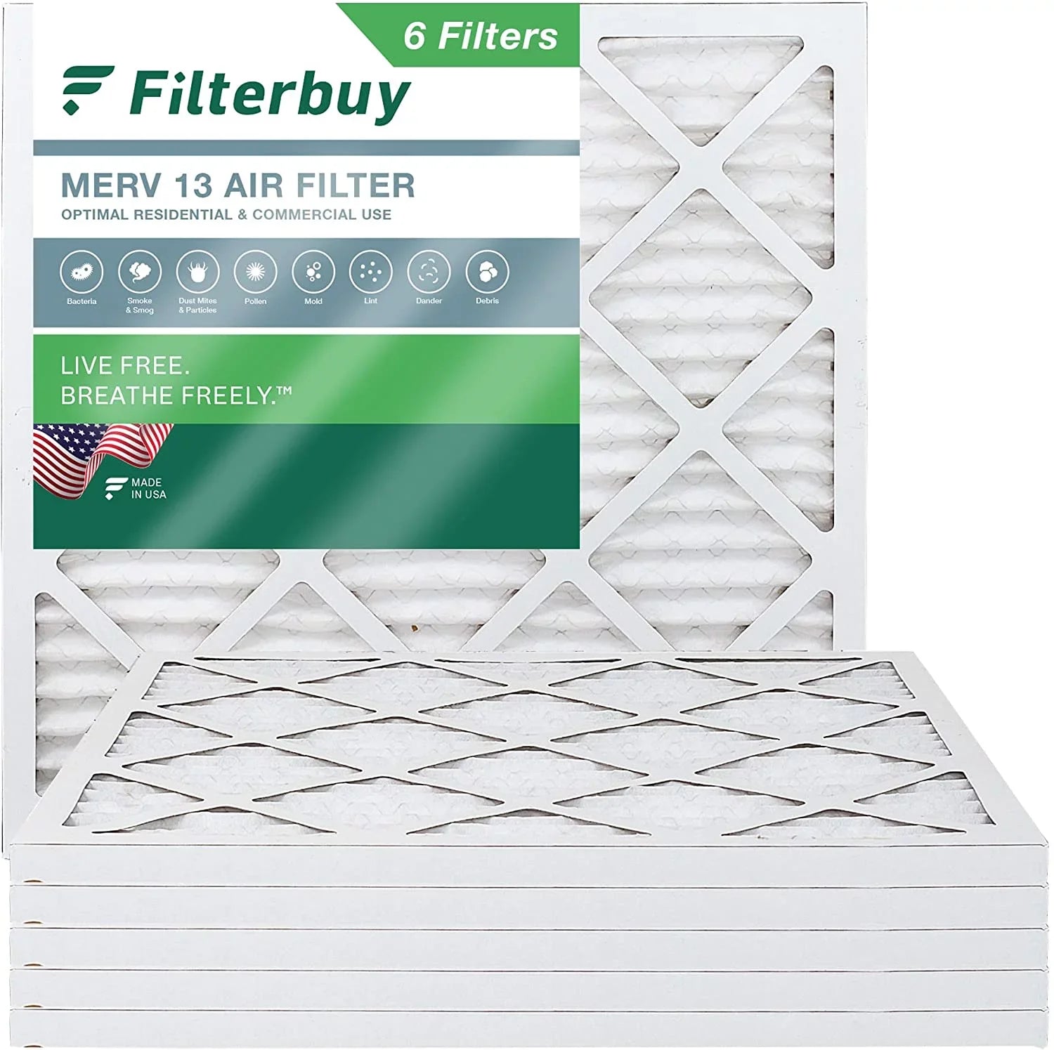 Filterbuy 30x30x1  13 Pleated   Furnace Air Filters (6-Pack)